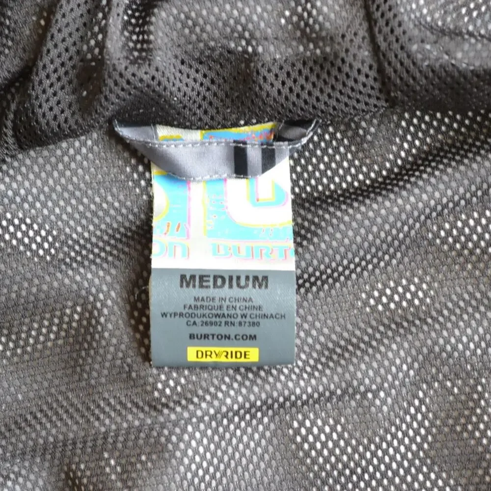 Burton Windbreaker Rain Jacket Striped Gray Size Medium Dryride